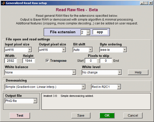 Read Raw setup