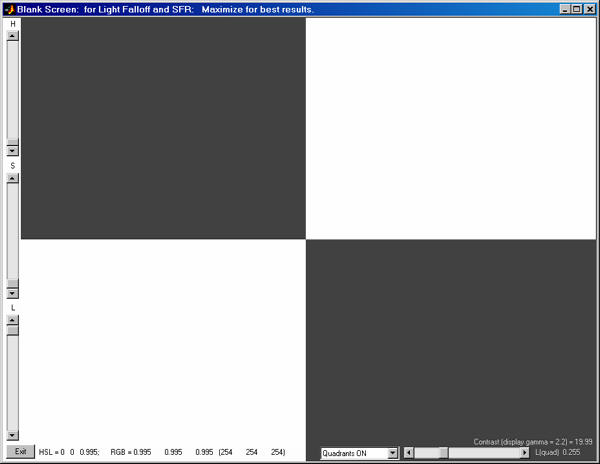 Blank Screen quadrants display