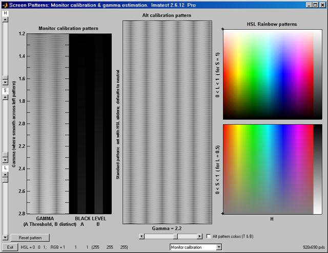 Screen Calibration Chart