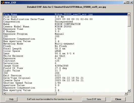Exif viewer