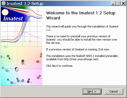 Imatest installer welcome screen