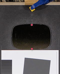 Mirror on the 40x60 inch target, shown enhanced