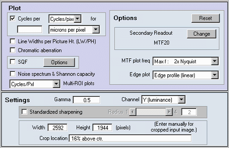 Plot section of SFR input dialog box