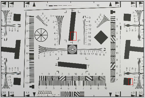 Regions of interest (ROIs) for sharpness comparisons