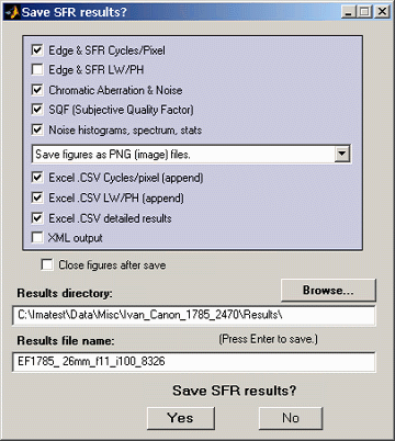 SFR Save dialog box