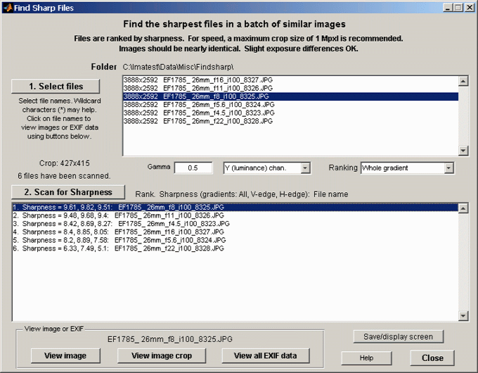 Find Sharp Files results