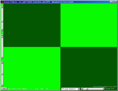 SFR pattern: green, 10:1 contrast