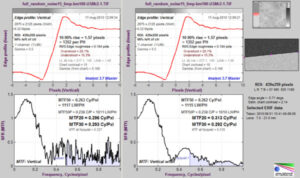 Figure 2. Modified apodization noise reduction on a noisy image without (L) and with (R)