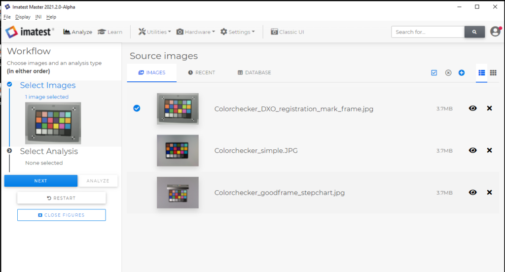 List view of images