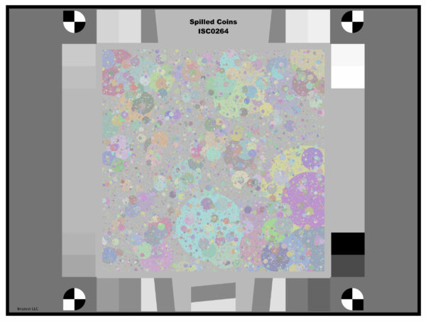 Color Spilled Coins (Dead Leaves) Test Chart