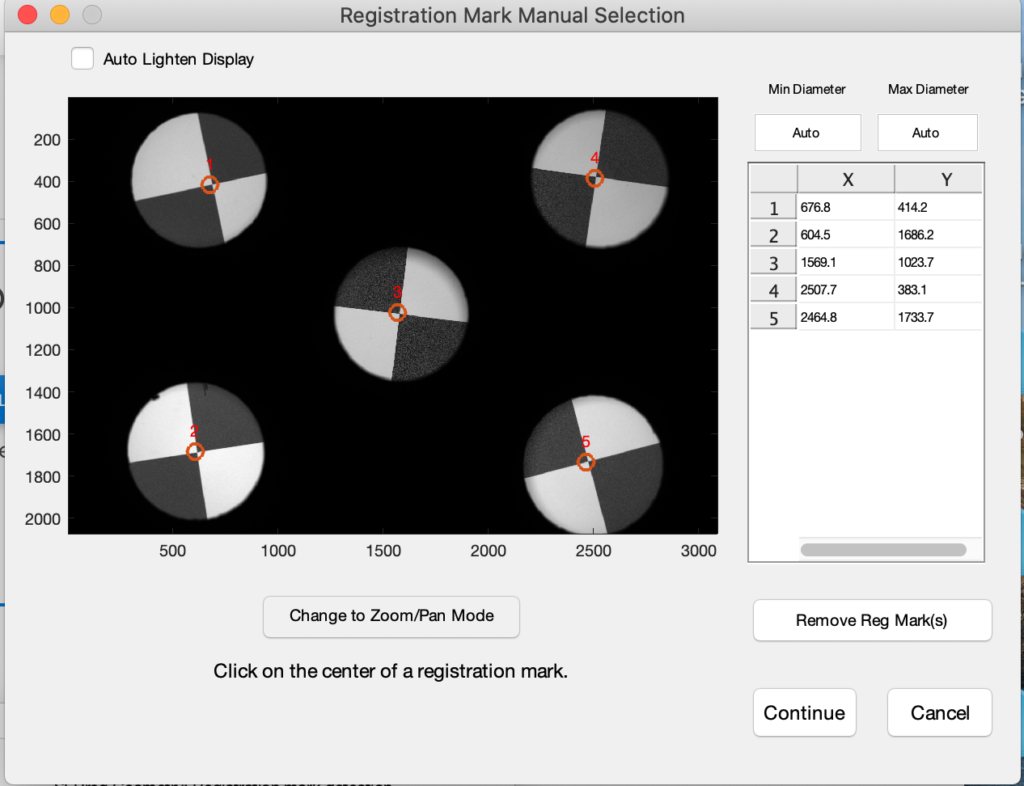 Registration Mark Manual Selection