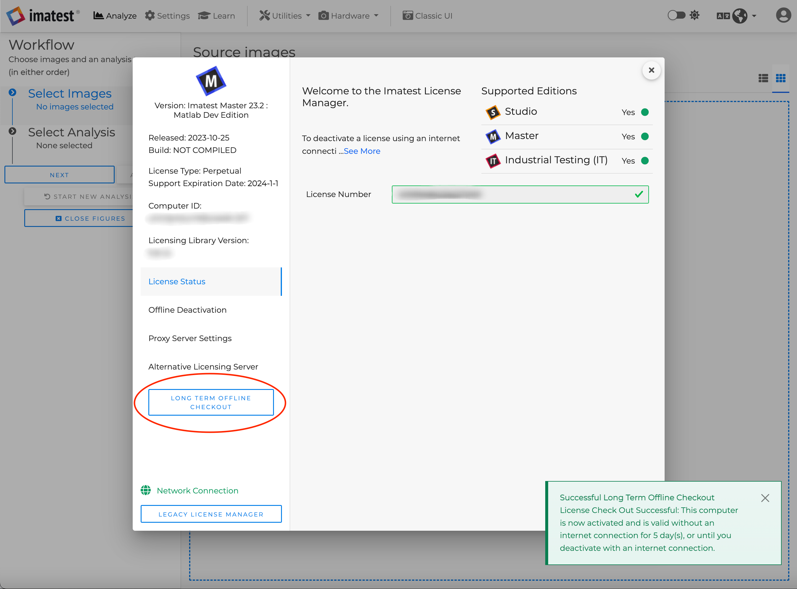 long term offline checkout in license manager