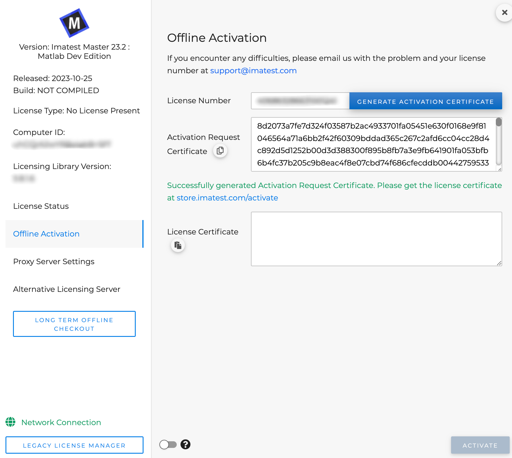 generate activation request certificate