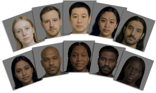 Diverse Skin Tone Face Targets (Set of 10)