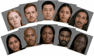 Diverse Skin Tone Face Targets (Set of 10)
