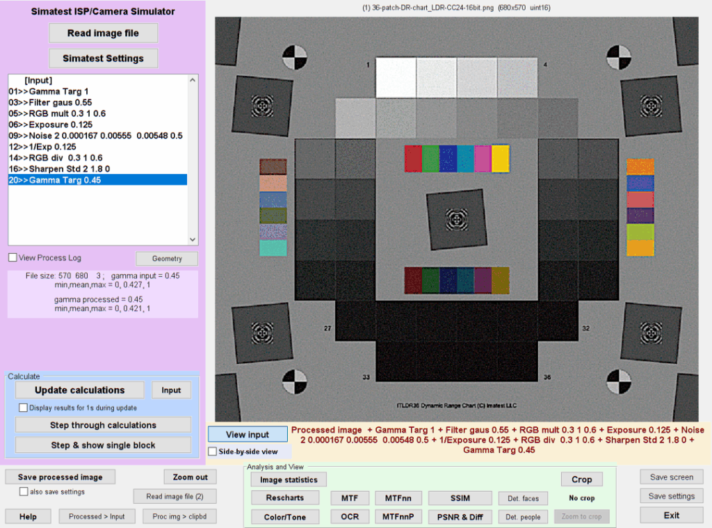 Simbat Testing Window Sampler Simatest – Camera/ISP Simulator | Imatest