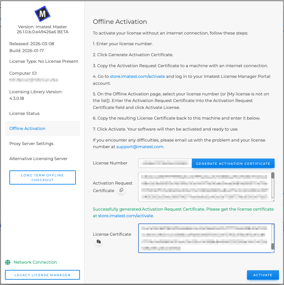 Offline Activation Paste Cert