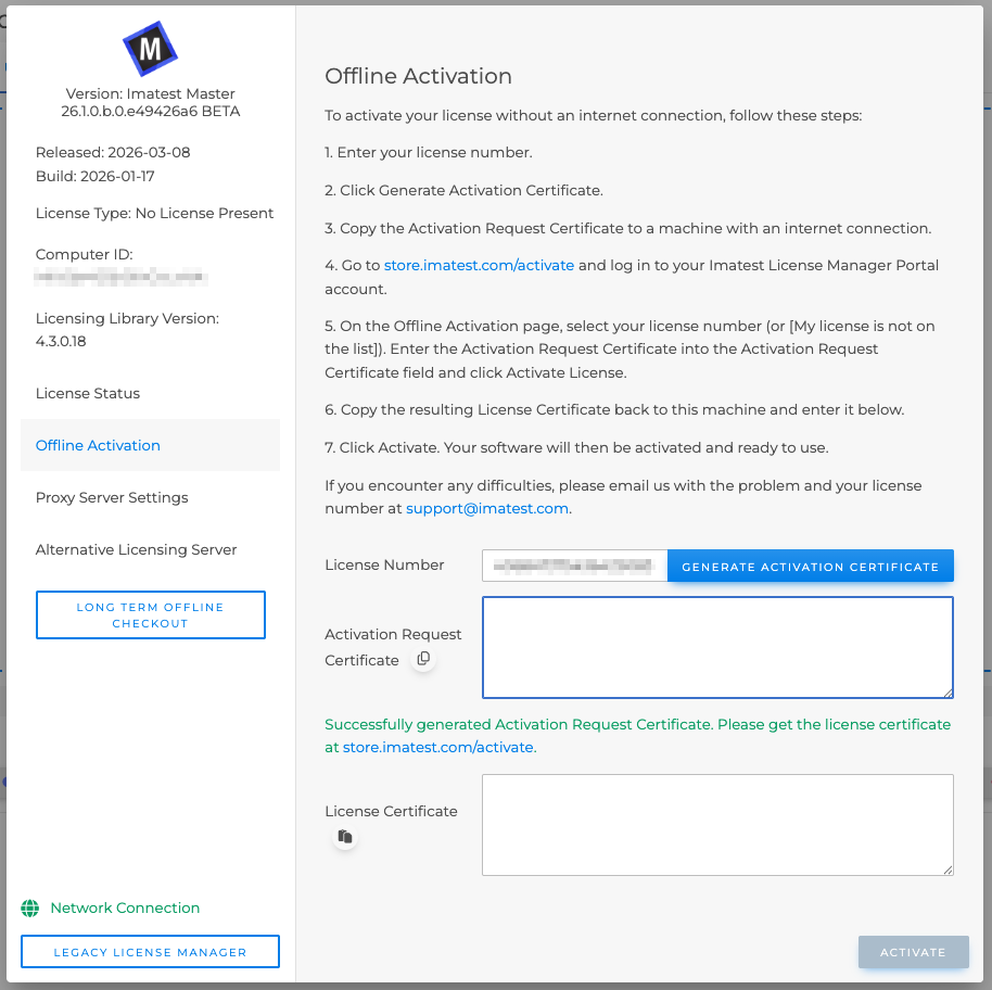 Offline Activation Screen